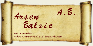 Arsen Balšić vizit kartica